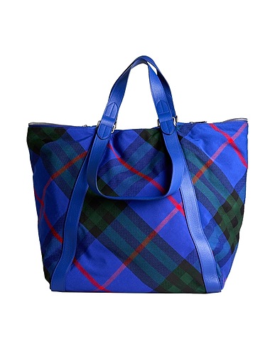 BURBERRY Handbag Blue 65% Polyester, 35% Cotton, Calfskin
