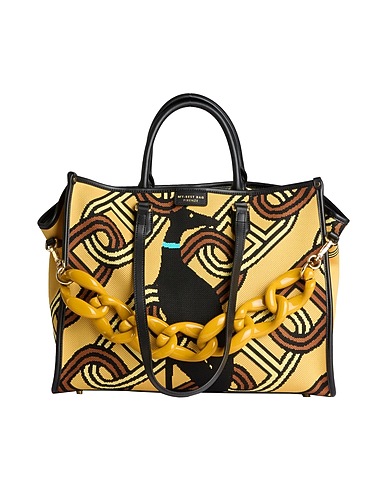 MY-BEST BAG Shoulder bag Yellow 70% Polyester, 30% Calfskin