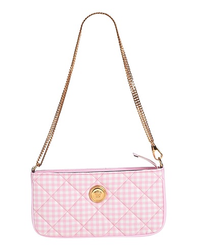 VERSACE Across-body bag Pink 100% Virgin Wool, Calfskin