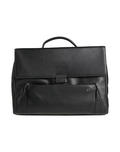 PIQUADRO Handbag Black Cow leather, EVA (Ethylene - Vinyl - Acetate), Nylon, Polyester, Metal
