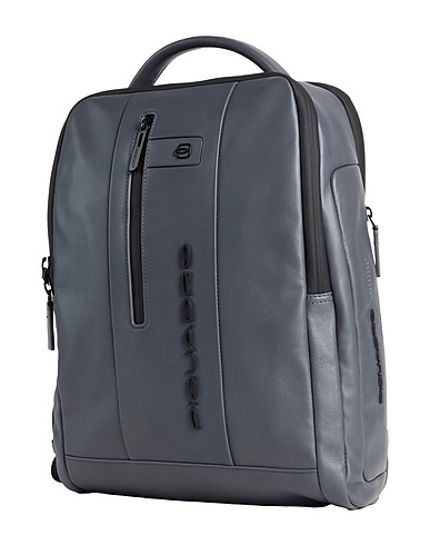 PIQUADRO Rucksacks Grey Cow leather, EVA (Ethylene - Vinyl - Acetate), Nylon, Polyester, Metal
