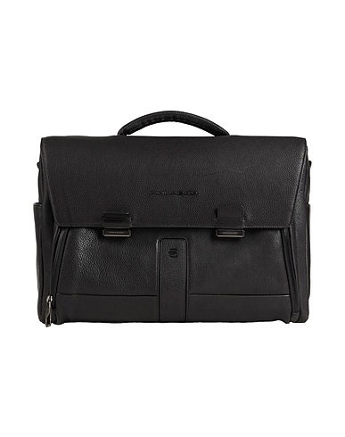 PIQUADRO Handbag Black Cow leather, EVA (Ethylene - Vinyl - Acetate), Nylon, Polyester, Metal