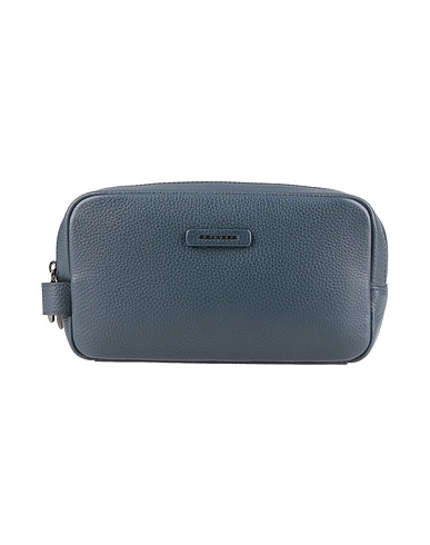 PIQUADRO Beauty case Slate blue Cow leather