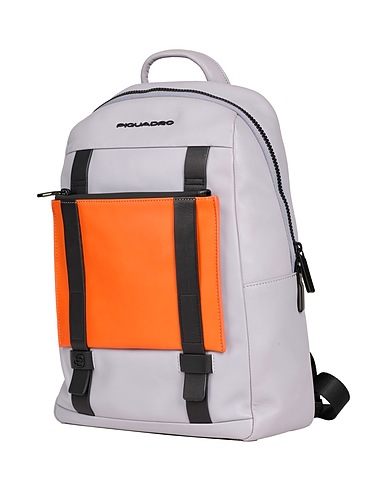PIQUADRO Rucksacks Grey Cow leather, EVA (Ethylene - Vinyl - Acetate), Nylon, Polyester, Metal