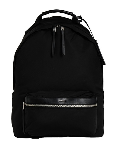 SANDRO Rucksacks Black 100% Polyester, Polyamide, Cowhide