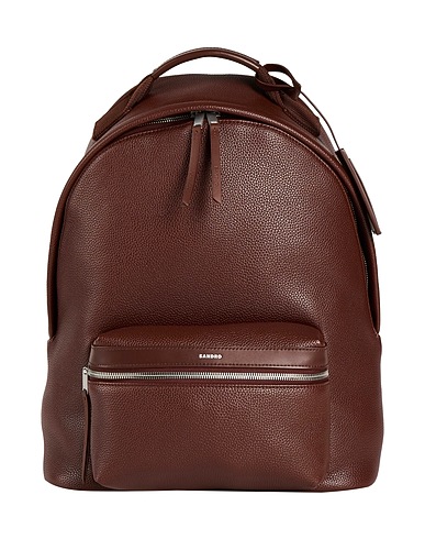 SANDRO Backpacks Brown 100% Polyester, Polyamide, Polyurethane, Cowhide