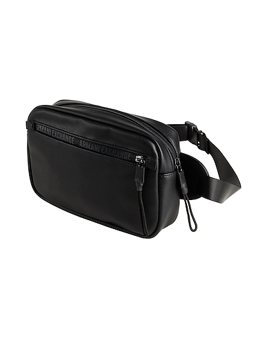 ARMANI EXCHANGE Belt Bags Black 100% Polyester, Polyurethane