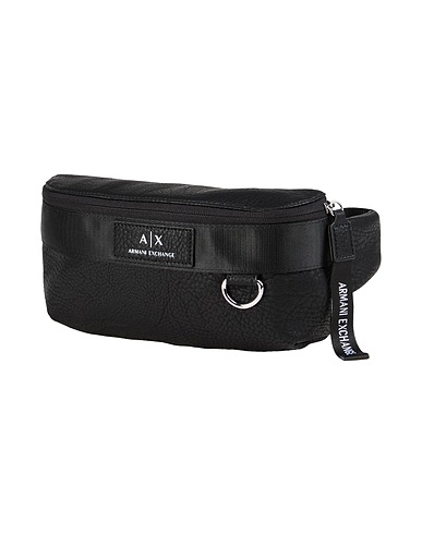 ARMANI EXCHANGE Belt Bags Black 100% Polyester, Polyurethane