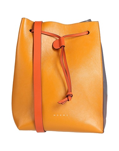 MARNI Cross-body bags Camel 90% Cow leather, 5% Cotton, 5% Brass