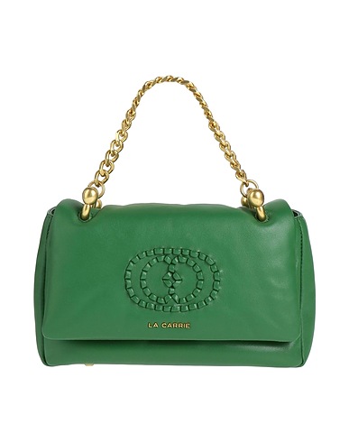 LA CARRIE Handbag Green Leather