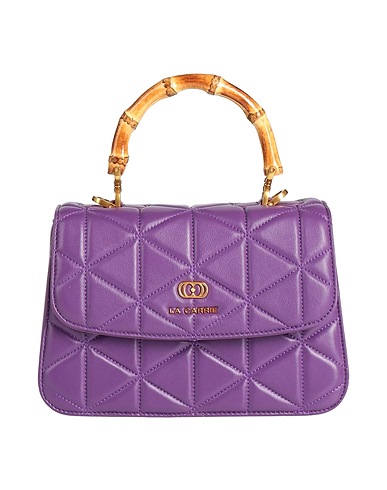 LA CARRIE Handbag Purple Leather