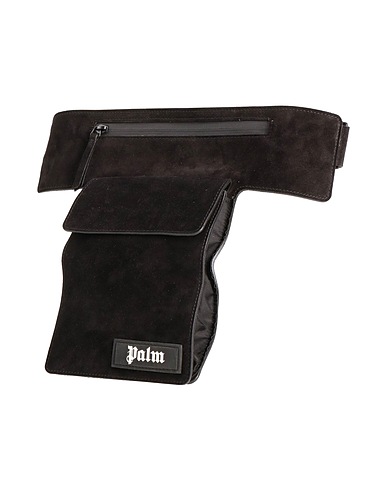 PALM ANGELS Belt Bags Black Leather, Textile fibres