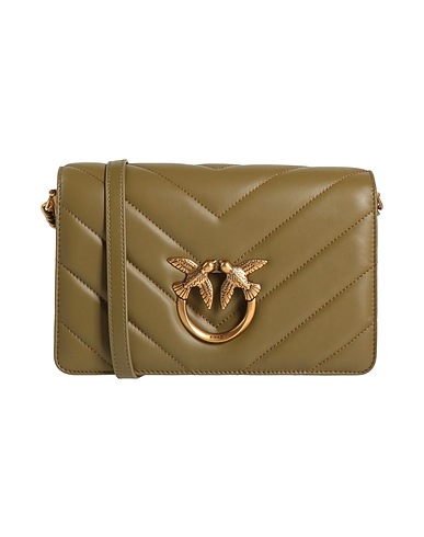 PINKO HANDBAGS Military green Sheepskin