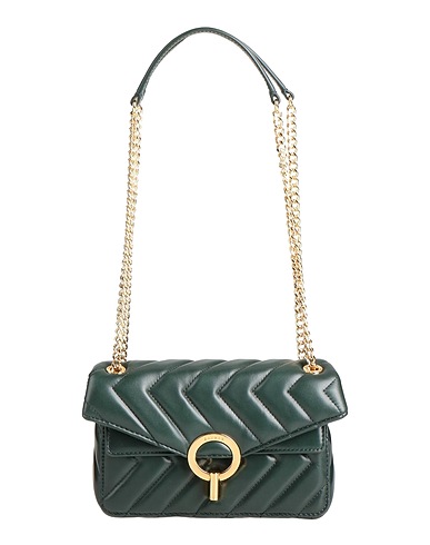 SANDRO Shoulder bag Dark green Cowhide