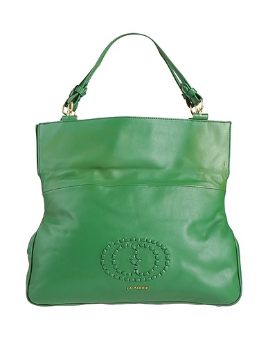LA CARRIE Handbag Green Leather