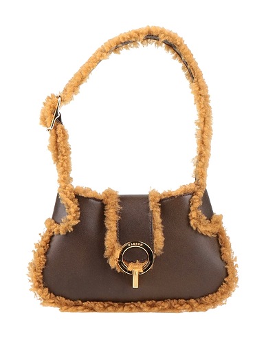SANDRO Handbag Dark brown Cowhide, Sheepskin