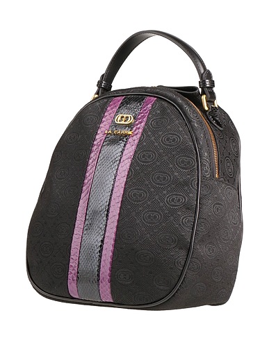 LA CARRIE Rucksacks Black Leather, Textile fibres