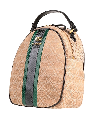 LA CARRIE Rucksacks Sand Leather, Textile fibres