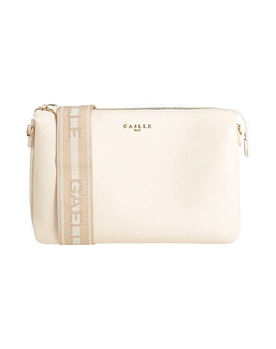 GAëLLE Paris Cross-body bags Ivory 100% Polyurethane, Polyester, Zamak