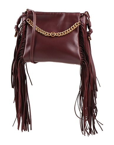 PINKO Cross-body bags Chocolate brown Calfskin