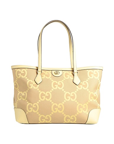 GUCCI Handbag Yellow Textile fibers, Leather
