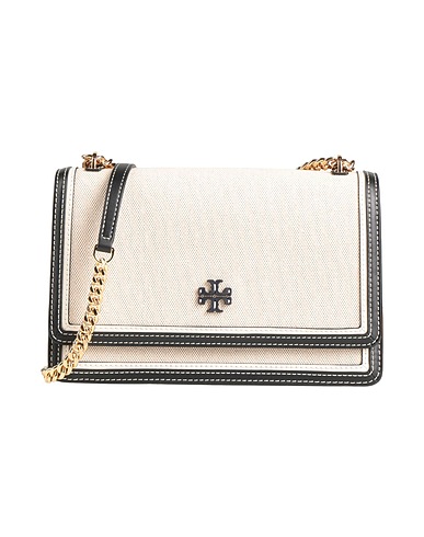 TORY BURCH Cross-body bags Beige Leather, Textile fibers