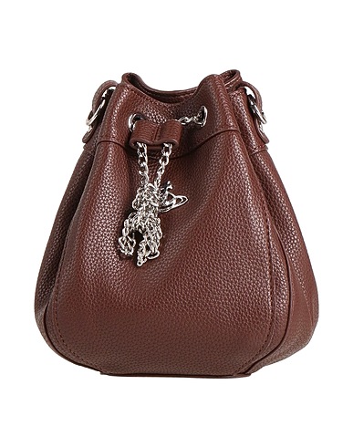 VIVIENNE WESTWOOD Borsa a mano Cioccolato Fibre tessili