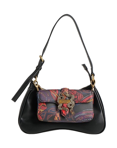 JUST CAVALLI Handbag Black 100% Polyester, Polyurethane resin