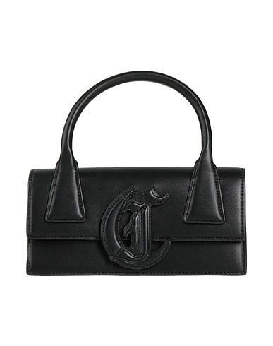 JUST CAVALLI Handbag Black 100% Polyester, Polyurethane resin