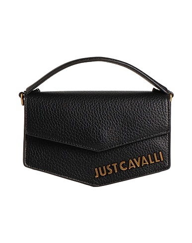 JUST CAVALLI Handbag Black 100% Polyester, Polyurethane resin