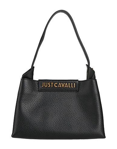 JUST CAVALLI Handbag Black 100% Polyester, Polyurethane resin