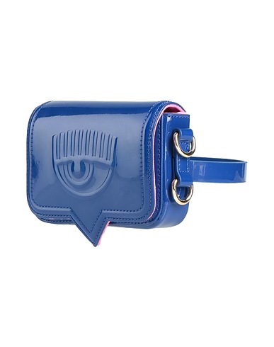 CHIARA FERRAGNI Belt Bags Blue 100% Polyurethane, Polyurethane resin