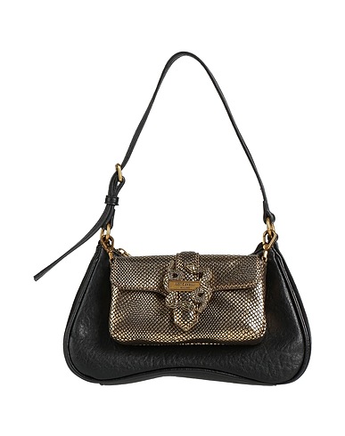 JUST CAVALLI Handbag Black 100% Polyester, Polyurethane resin