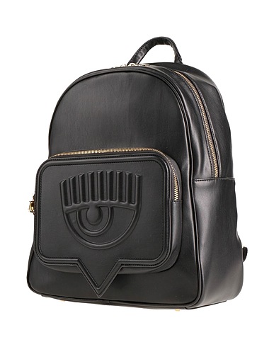 CHIARA FERRAGNI Backpacks Black 100% Polyester, Polyurethane resin