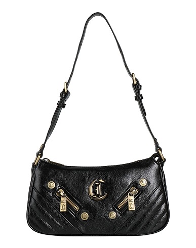 JUST CAVALLI Shoulder bag Black 100% Polyester, Polyurethane resin