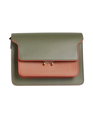 MARNI Handbag Military green 100% Cow leather, Brass