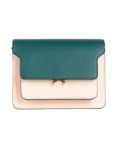 MARNI Handbag Deep teal 95% Cow leather, 5% Brass