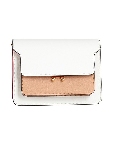 MARNI Shoulder bag White 95% Calfskin, 5% Brass