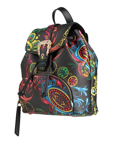 VERSACE JEANS COUTURE Backpacks Black Polyurethane, Polyurethane resin