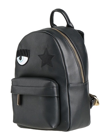 CHIARA FERRAGNI Backpacks Black 100% Polyester, Polyurethane resin