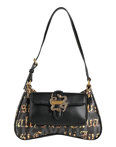 JUST CAVALLI Handtasche Schwarz 100% Polyester, Poliurethan-Harz