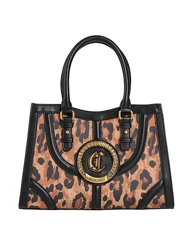 JUST CAVALLI Handbag Brown 100% Polyester, Polyurethane resin