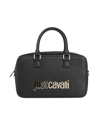 JUST CAVALLI Handbag Black 100% Polyester, Polyurethane resin
