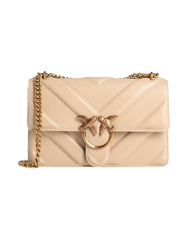 PINKO Across-body bag Cream 100% Cow leather