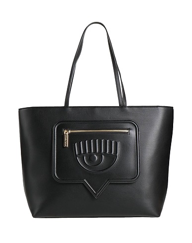CHIARA FERRAGNI Handbag Black 100% Polyester, Polyurethane resin
