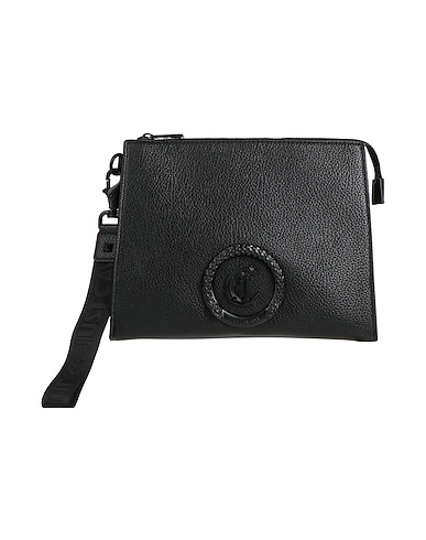 JUST CAVALLI Handbag Black 100% Polyester, Polyurethane resin