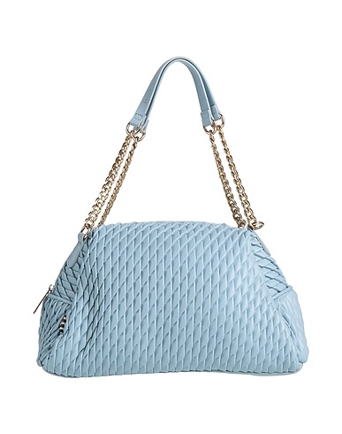 MANILA GRACE Borsa a mano Celeste 100% Poliuretano