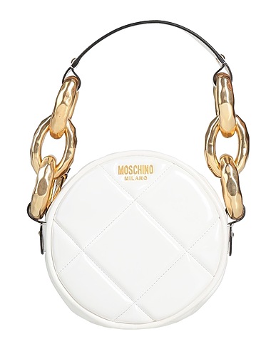 MOSCHINO Handbag COUTURE White Leather, Textile fibres