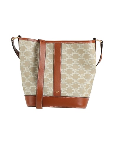 CELINE Across-body bag Beige Textile fibres, Leather