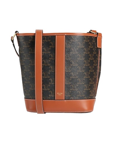 CELINE Across-body bag Tan Textile fibres, Leather